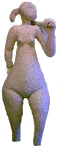 Certain Promise - a statue of the maiden - with a labrys on her shoulder